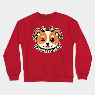 KAWAII Chibi English Bulldog Dog Face Crewneck Sweatshirt